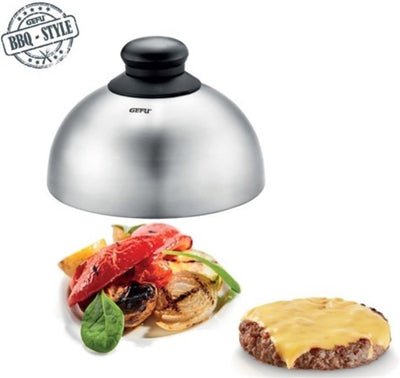 Gefu Grilldeckel – ø15 cm – Edelstahl – für Burger, Schmelzen, langsames Garen und Räuchern