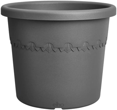 Elho Algarve Cilindro 40 – Blumentopf für den Außenbereich – 100 % recycelter Kunststoff – ø 40 x H 29 cm – Anthrazit