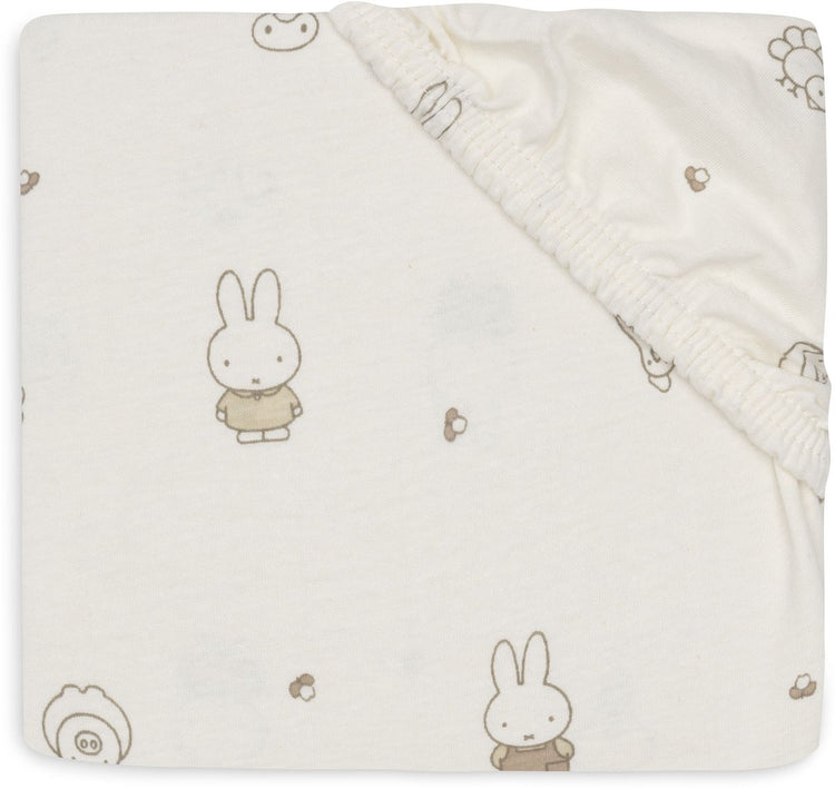 Jollein Spannbettlaken für Bett – 60 x 120 cm – Jersey – Miffy Family Farm