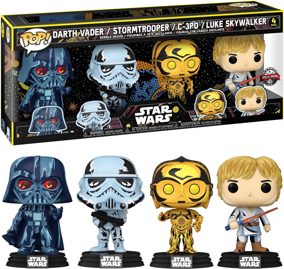 Funko-Pop! Star Wars – Retro-Serie mit exklusivem Pop! 4er-Pack