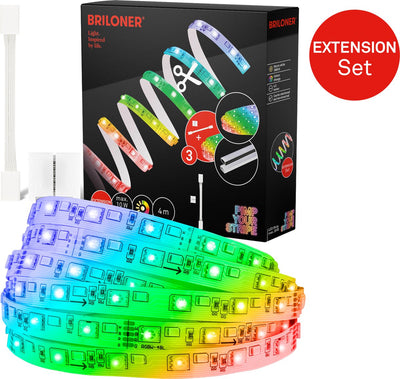 Briloner Pimp Your Strip Erweiterungsset LED-Streifen 4m, RGB+W, Farbprogramme