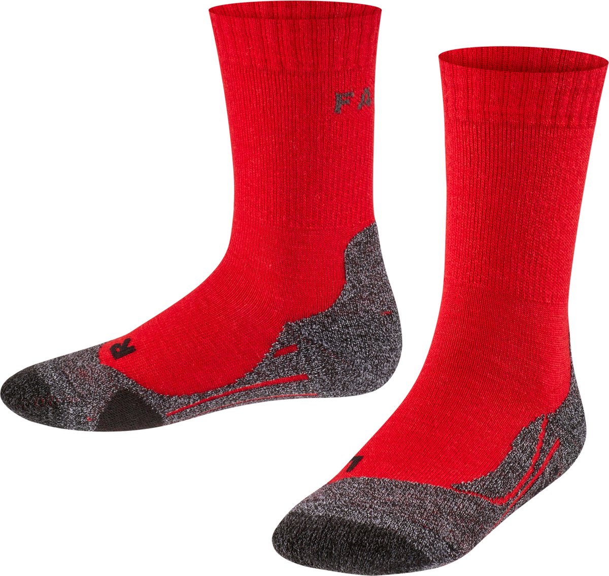 Falke TK2 Wandersocken Anti-Blasen, mittlere Polsterung Merinowolle Sportsocken Kinder rot - Größe 23-26