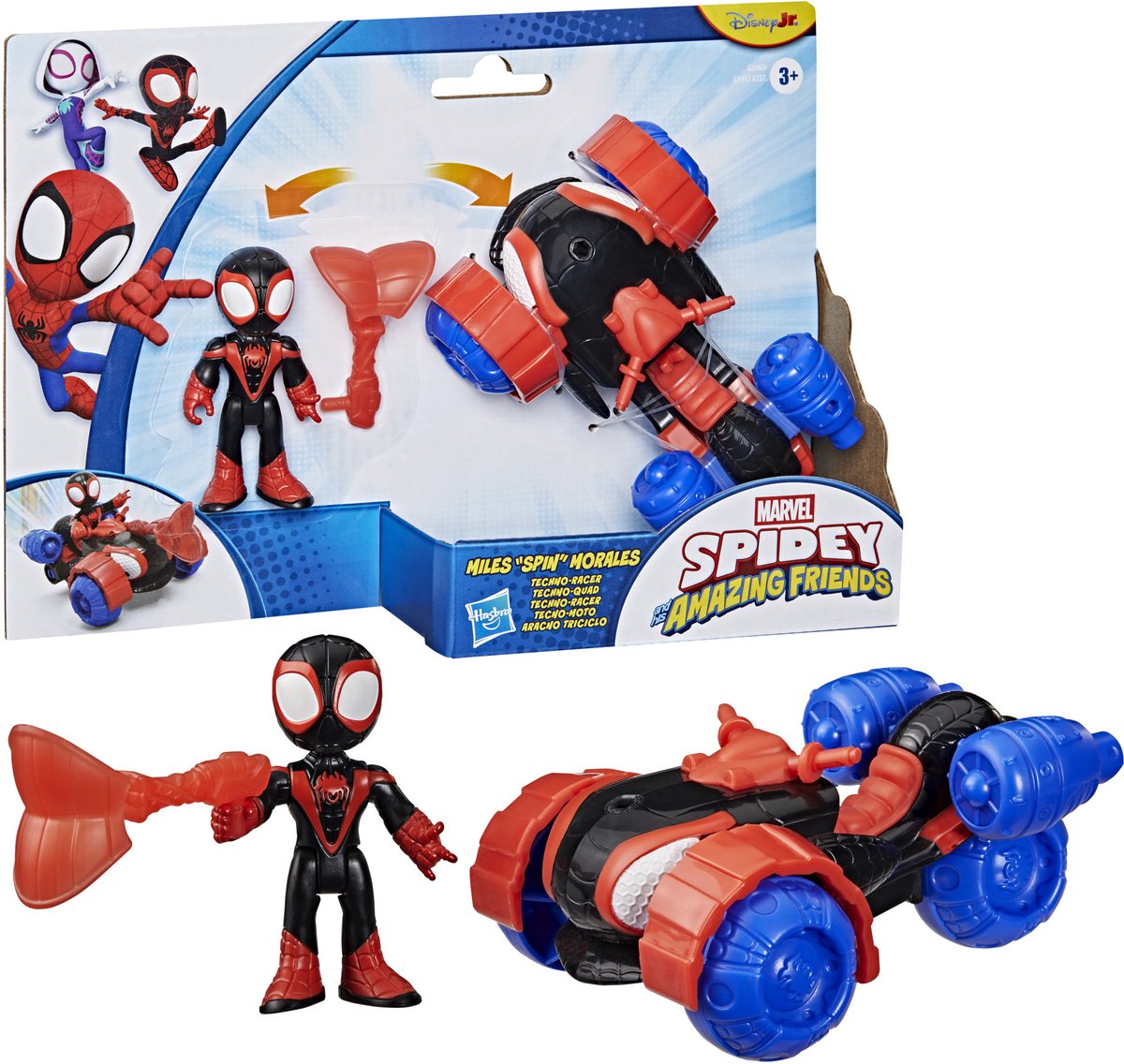 Bewundern Sie Spidey und seine großartigen Freunde, Miles Morales Techno Racer