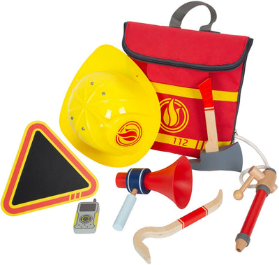 Kleiner Fußfeuerwaffen -Rucksack mit hölzernen Feuerbrigade, 8dlg.