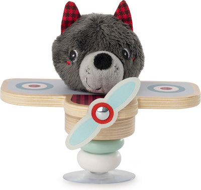 Lilliputiens - Spielzeugfigur Flugzeugpilot mit Saugnapf - Louis der Wolf