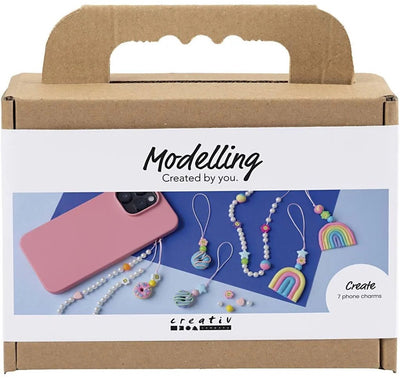 Creativ Company Mini-Hobby-Set Bildhauerei, mobiler Anhänger, verschiedene Farben, 1 Box