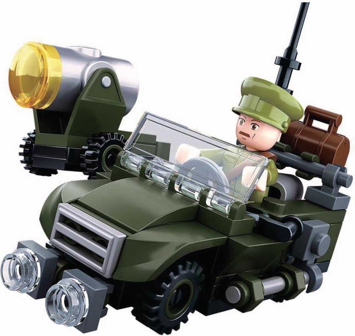 Sluban Army WWII Allied Terrain Vehicle – Konstruktionsspielzeug-Bauset mit 91 Bausteinen – M38-B0678B – Konstruktionsspielzeug ab 8 Jahren