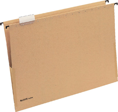 Leitz alpha® A3 Hängeregister mit Blasebalg – 25 Stück – V-Boden – Naturbraun
