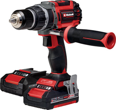 Einhell Profi Akku-Schlagbohrschrauber TP-CD 18 70 li-i bl Kit – Power X-Change – 18 V Li-Ion – mit Schlagfunktion – 2 Geschwindigkeiten – 70 Nm – bürstenloser Motor – inkl. 2x 2,0 Ah Akku und Ladegerät, Koffer