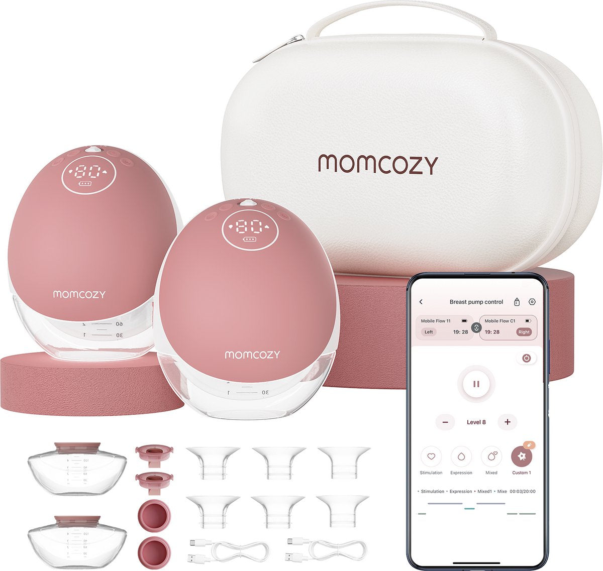 Momcozy m9 – Freisprech-Milchpumpe – 2 Stück – elektrisch – App-Steuerung – leise kompakt