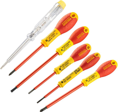 Stanley Handwerkzeuge 6-teiliges Fatmax-Schraubendreher-Set VDE PZ Parallel Pozidriv – 0-65-443