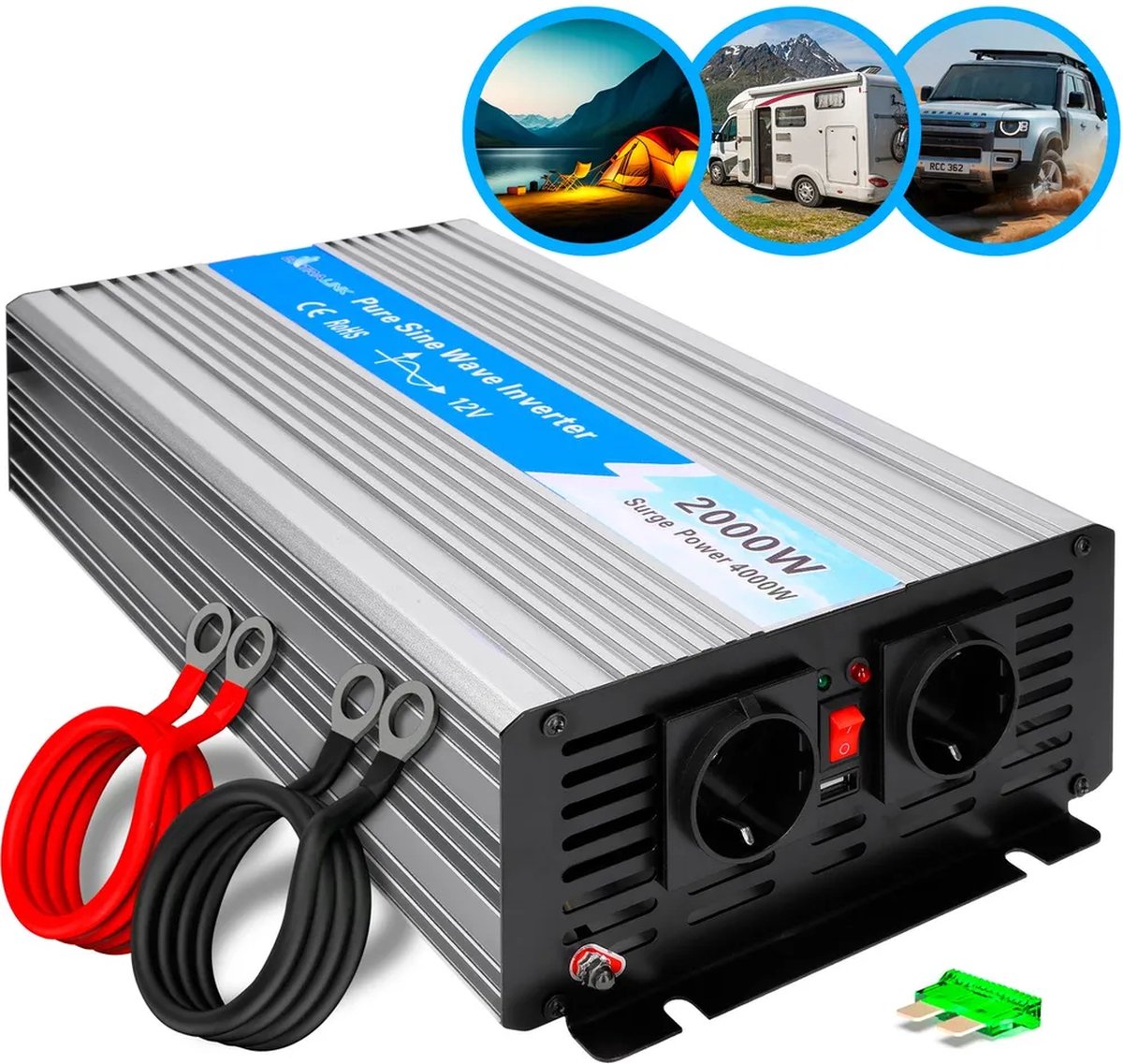 Extralink opip-2000w | Spannungswandler | Auto 12V, 2000W reine Sinuswelle, reine Sinuswelle