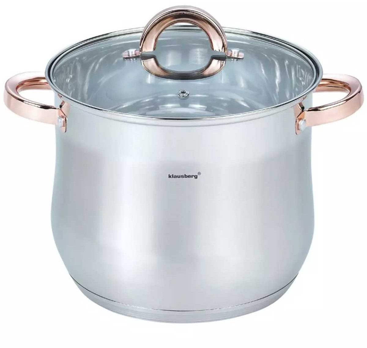 Klausberg 7792 - Suppentopf mit Deckel - 7,0l - 22 cm - Edelstahl - Induktion - alle Herdarten