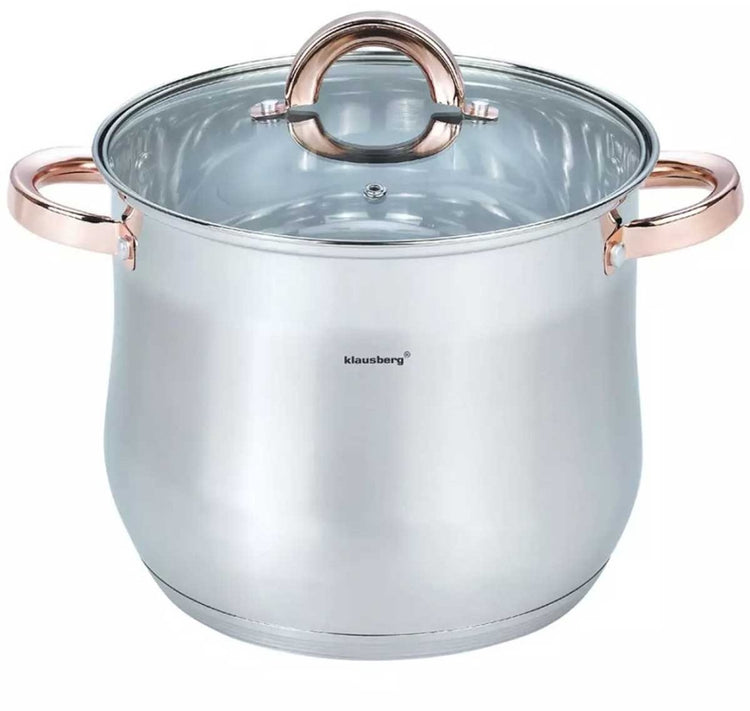 Klausberg 7792 - Suppentopf mit Deckel - 7,0l - 22 cm - Edelstahl - Induktion - alle Herdarten