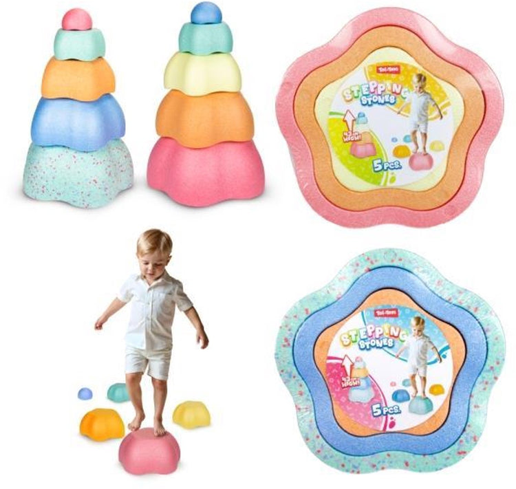 Toi-toys Trittsteine ​​Spielzeug Pastell 5-teiliges Balancespiel.