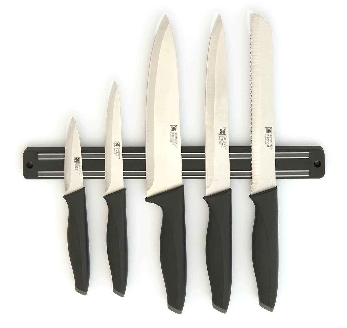 Richardson Sheffield – Advantage – 5-teiliges Messerset mit Magnetstange 33 cm – Schwarz