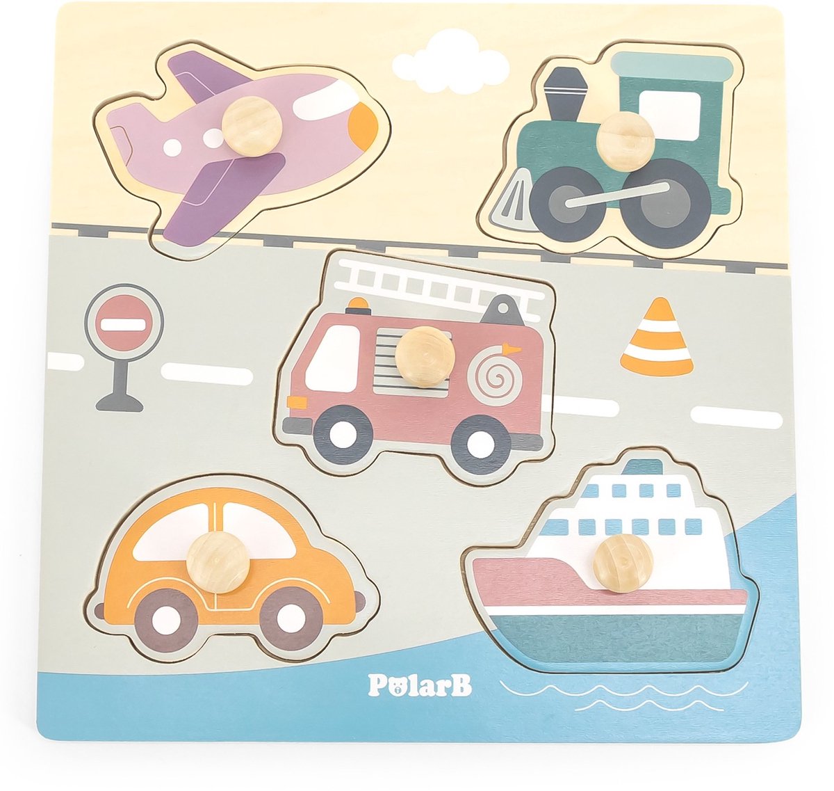 Polarb Holzfahrzeuge-Puzzle 44069
