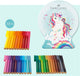 Faber-Castell Filzstifte – Verbinder – Schneekugel Einhorn – 33 Stück – fc-155544