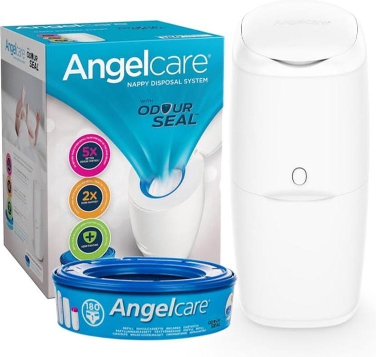 Angelcare Classic Starter Pack Windeleimer – mit 1 Nachfüllkassette