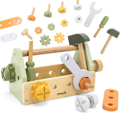 Vigatoys Viga Polarb Holz-Werkzeugkasten-Set – uni