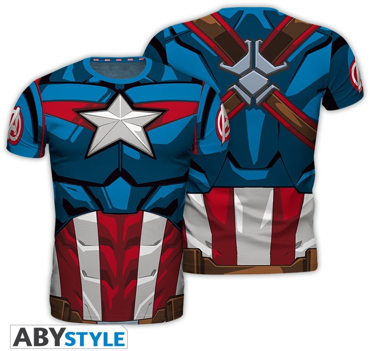 Abystyle Marvel – Cosplay Captain America Herren-T-Shirt – S