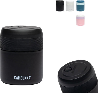 Kambukka Bora – Lunchbox – 600 ml – Lebensmittelbehälter hält 9 Stunden warm, 100 % auslaufsicher – mattschwarz