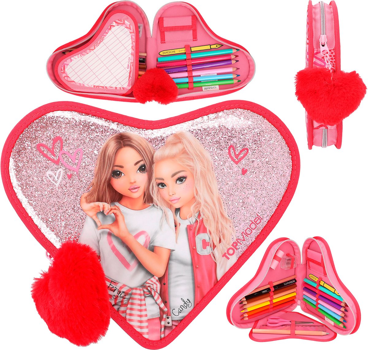 Depesche – Topmodel Federmäppchen in Herzform One Love