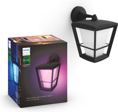 Philips Hue Econic Wandleuchte – weißes und farbiges Licht – schwarz – nach unten