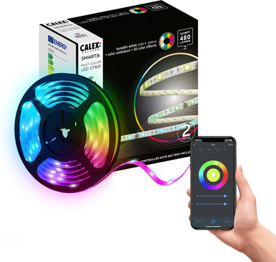Calex smarter LED-Streifen 2 Meter – LED-Streifen für den Innenbereich – mit App – RGB – smarter Lichtstreifen mit Fernbedienung