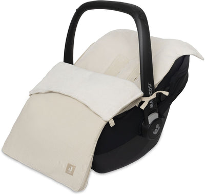 Jollein Fußsack für Autositz-Kinderwagen – kleine Waffel – 82 x 42 cm – Sand