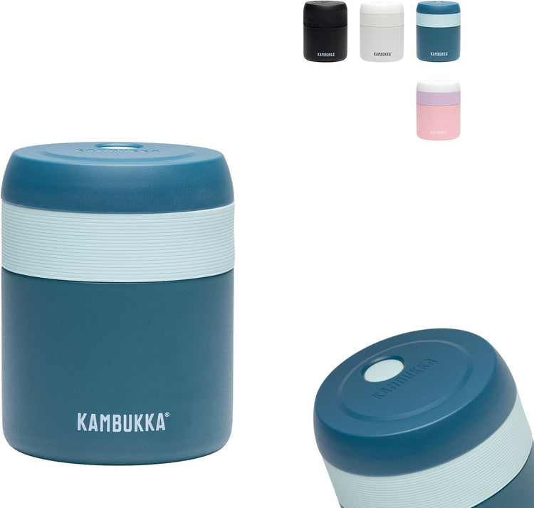 Kambukka Bora – Lunchbox – 600 ml – Lebensmittelbehälter hält 9 Stunden warm, 100 % auslaufsicher – Lunchbecher für unterwegs – tiefes Blaugrün