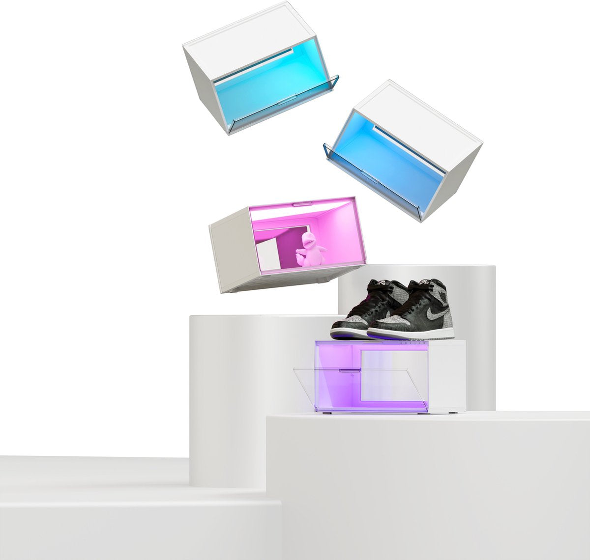 Nanoleaf Smart LED Display Cabinet Starter Kit – 4 Displays – RGBW – Google, Apple, Alexa kompatibel – Weiß