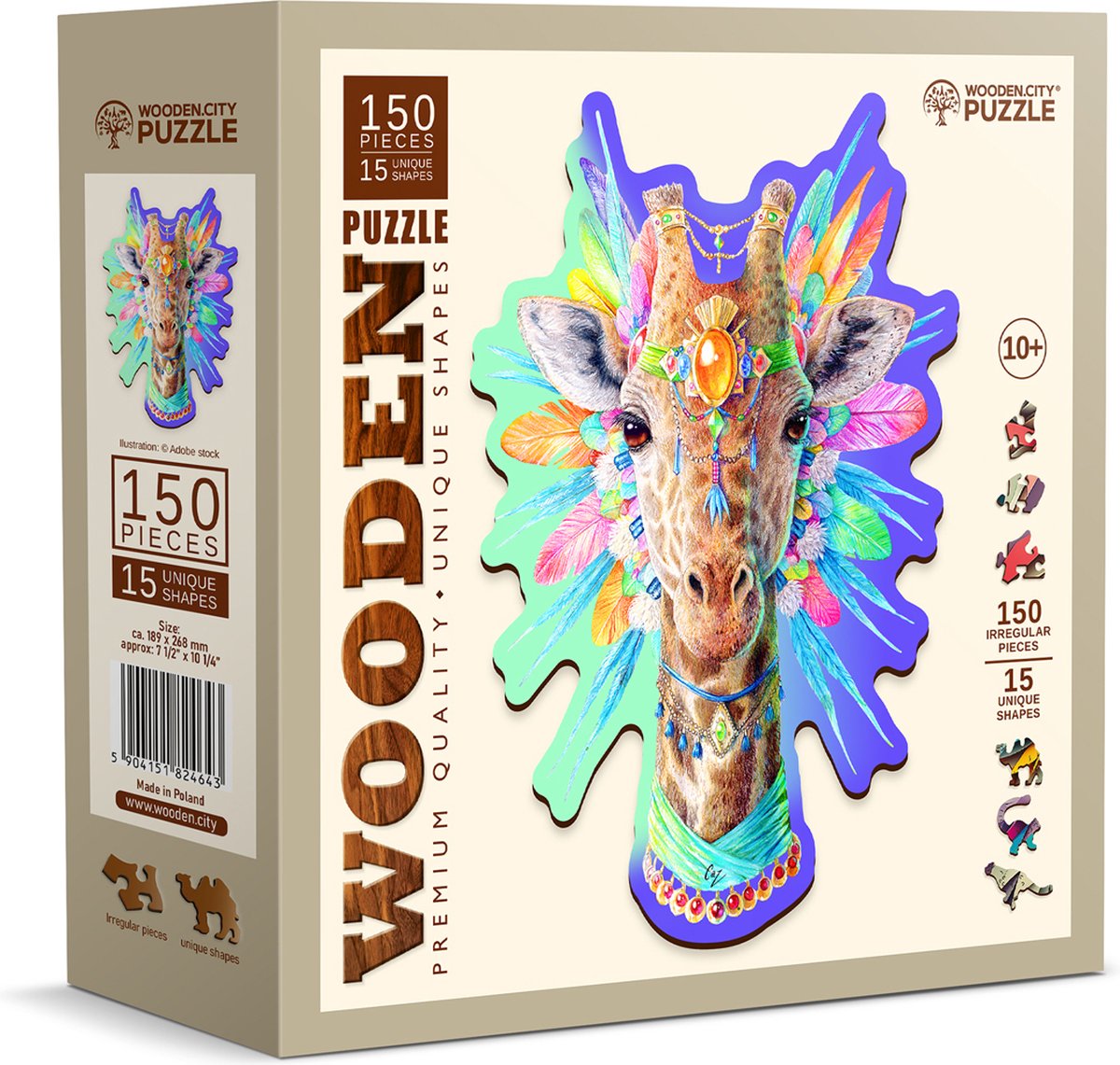 Stadtpuzzle aus Holz – hübsche Giraffe.