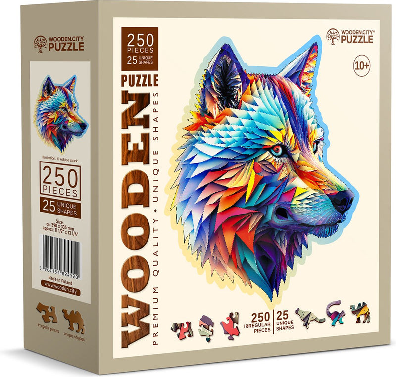 Holzstadt wood.city Holzpuzzle - Wolf - 250 Teile - Lernspielzeug.