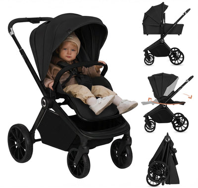 Lionelo mika plus – 2in1 Kinderwagen – XXL-Set – vielseitig und ganzjährig – große Räder – bis 22 kg – Einhandbedienung – für alle Geländearten – Zubehörset