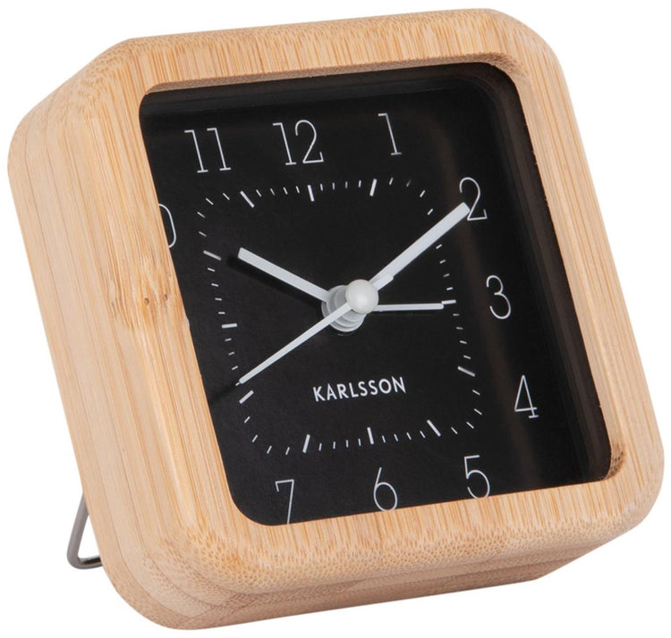 Karlsson Wecker ordentlich quadratisch – Bambus – 9 x 9 x 9 cm – modern – Wecker für Schlafzimmer – Wecker