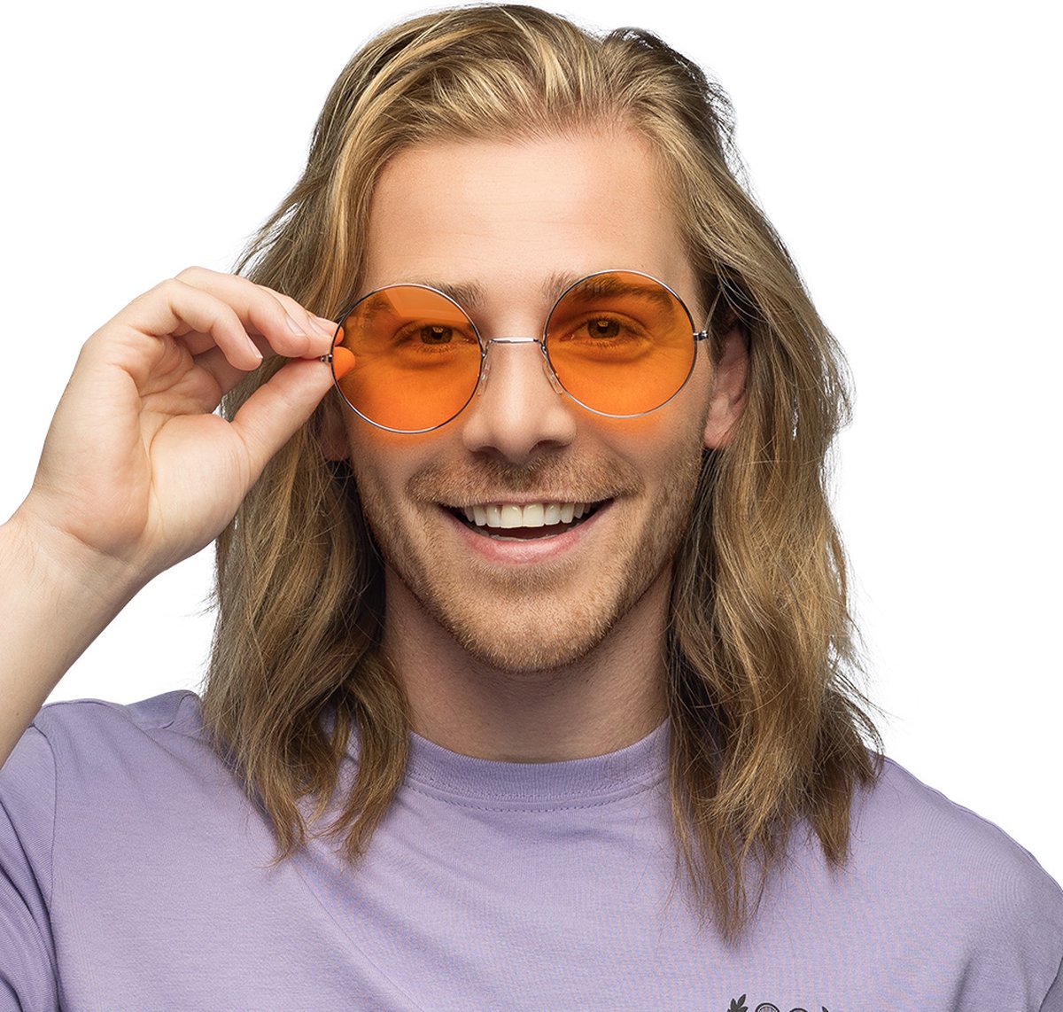 Boland Party Brille Hippie XL Oranje