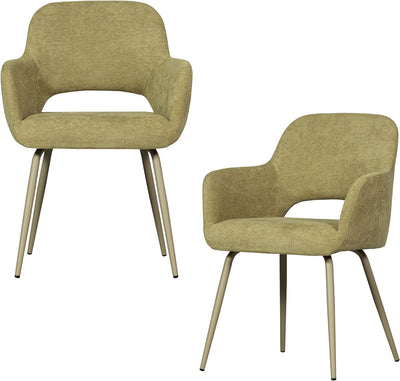 Woood Jenny Esszimmerstühle – Polyester – Salbei – 2er-Set