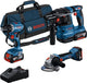 Bosch Professional 18V Toolkit – Kombinationsset – GSR 18V-45 + GWS 18V-8 + GBH 18V-22 + 3x GBA 18V 4,0 Ah Akku und Gal 18V-40 Ladegerät