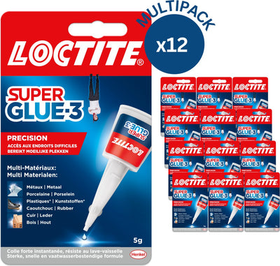 Loctite Precision 12 x 5 Gramm extrem stark | Universal-Superkleber | Mehrfachkleber für handwerkliche Präzisionslösungen | starker Allzweckkleber.