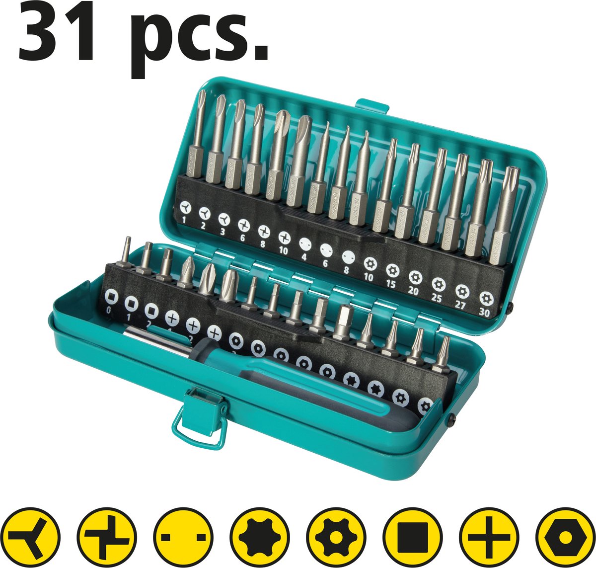 Wolfcraft – Präzisions-Schraubendreher-Set – Mikro-Bit-Set – 31-teilig – 1386000