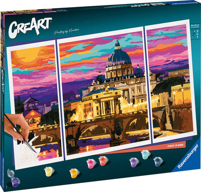 Ravensburger Kreart Gemälde auf Nummer Sonnenuntergang in Rom