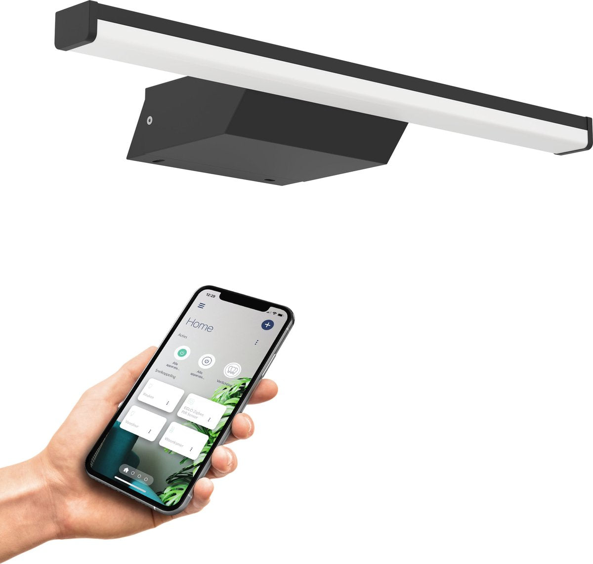 Eglo connect.z Regello-z Smart Spiegellampe - Badezimmer - LED - 60 cm - Schwarz - einstellbares RGB-Weißlicht - dimmbar - Zigbee - Wandmontage - Schrankmontage