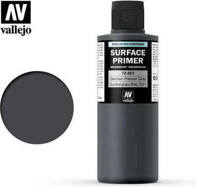 Vallejo Hobby Paint Acrylfarbe – 74603 Panzergrau – Grundierung – Acrylfarbe Flasche – 200 ml