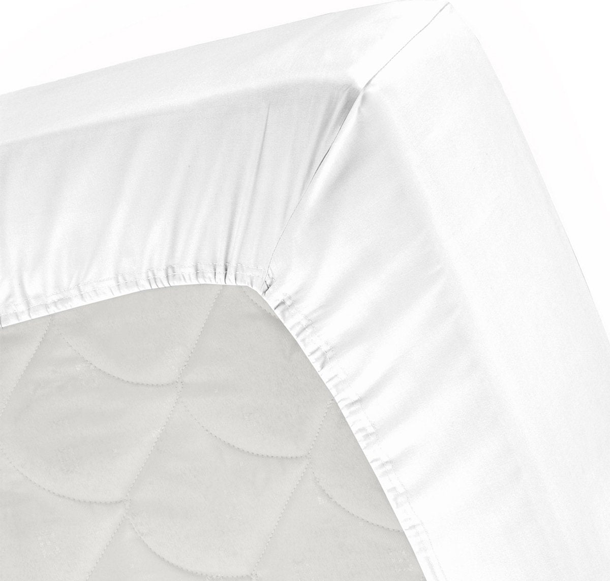Cinderella Sundays Spannbettlaken – 100 % Baumwollsatin – 90 x 210 cm – bis 25 cm – weiß