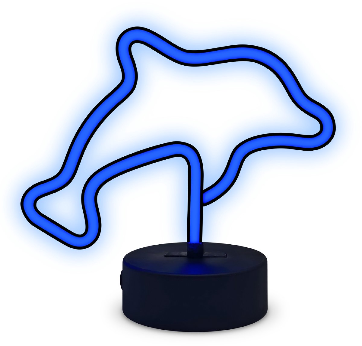 Partyfunlights – LED-Neon-Delfinlampe – Delfin – blau – über USB und Batterien