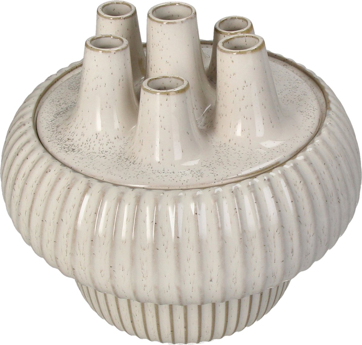 HD Collection Vase aus Steinzeug, weiß, 22 x 22 x 20,5 cm