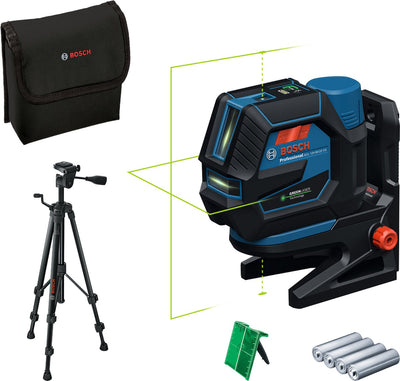 Bosch Professional GCL 12V-50-22 CG - Kombilaser - inklusive 4x Akku - Stativ - Laser-Zielbrett - Drehhalter - Akkuadapter - Tasche