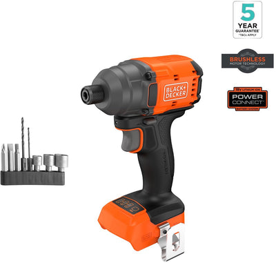 Black+decker 18 V bürstenloser Schlagschrauber mit Bits (ohne Akku und Ladegerät) – blim78n-xj