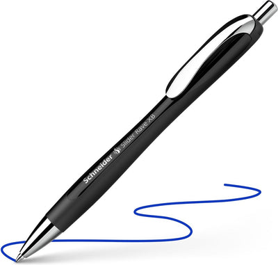 Schneider Schreibgeräte Schneider Kugelschreiber Slider Rave, extra breit, blaue Tinte, schwarz 5 Stück